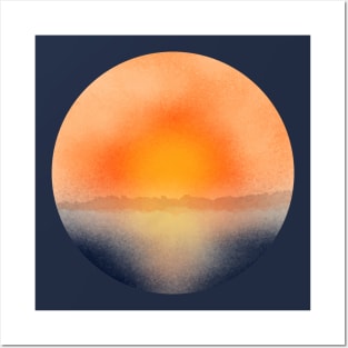 Warm Sunrise Over The Sea Mosaic Nature Art Posters and Art